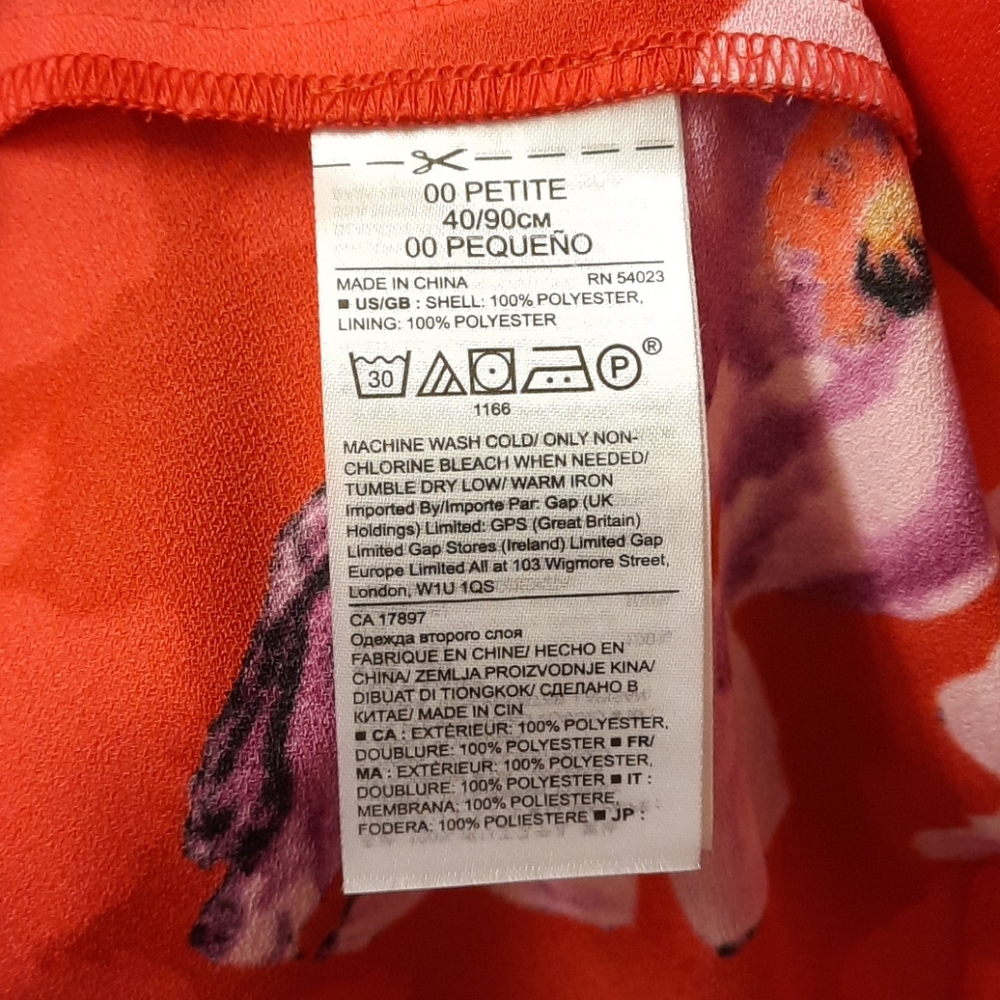 NWT, Banana Republic Petite Red Poppy Floral Dress - Picture 13 of 13